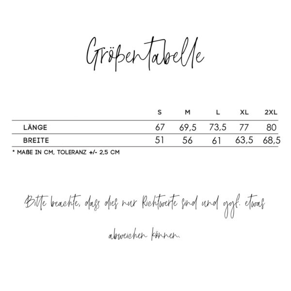 Größentabelle