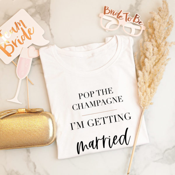 Damen T-Shirt "Pop the champagne"