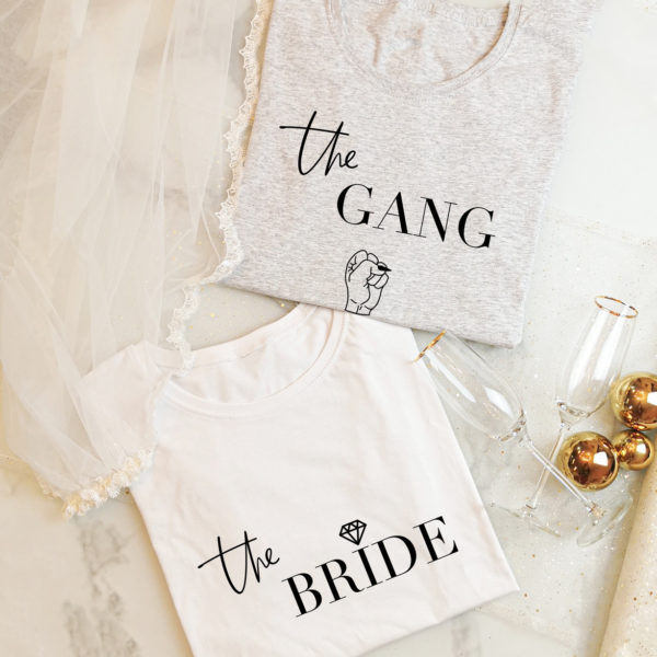 Damen T-Shirt JGA Set "The Bride+The Gang"